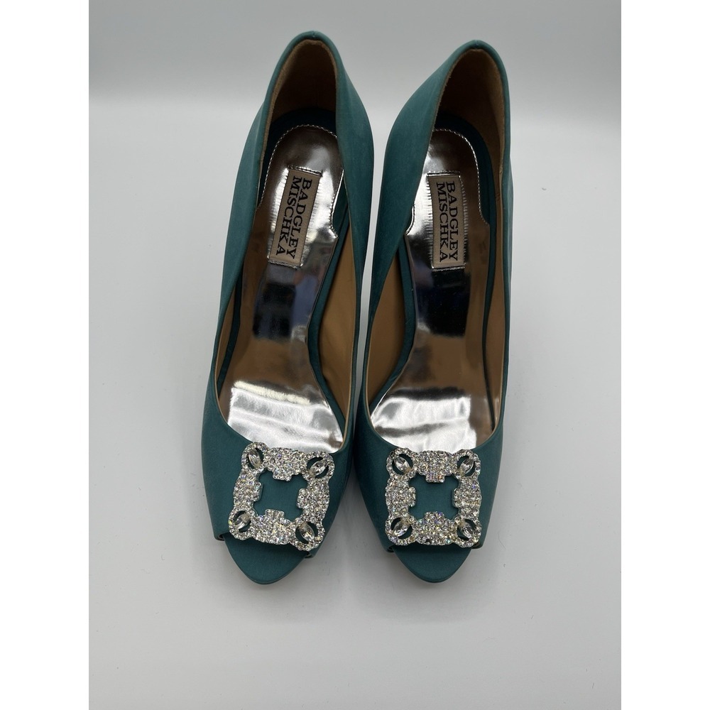 Bagley Mischka Jade Jeweled High Heeled‎ Shoes